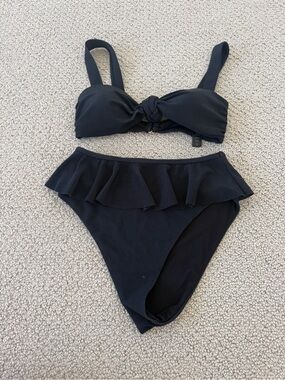 Beach Riot Black Ruffle Bikini Two-Piece